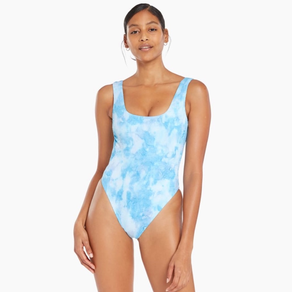 Vitamin A Reese One Piece Cyan Texture Tie Dye XS